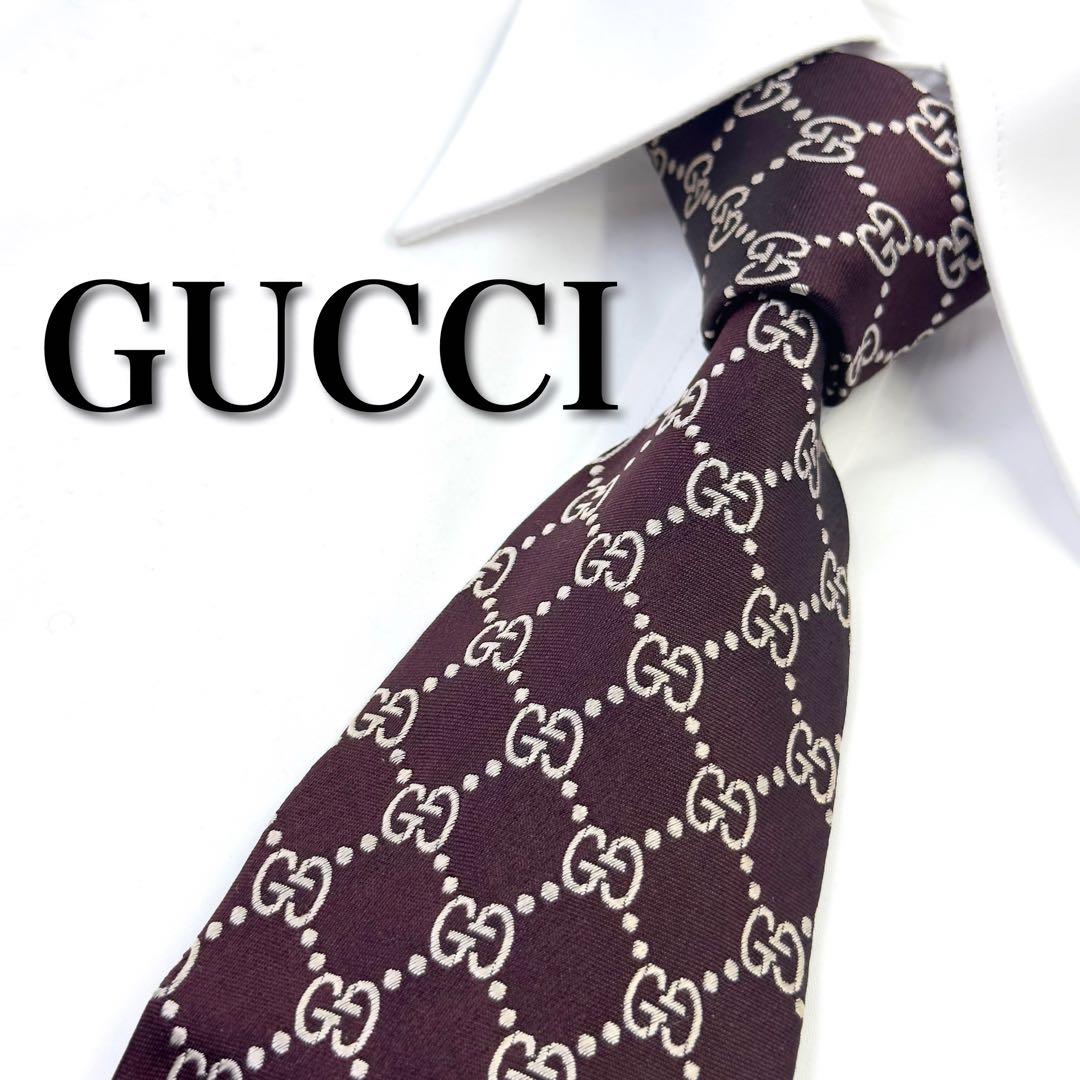 GUCCI グッチ GG柄 ネクタイ 高級シルク100% ハイブランド