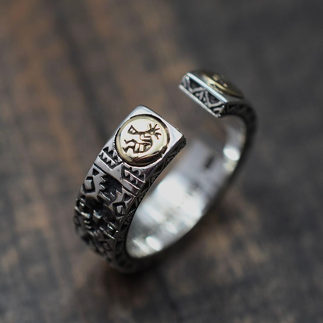 シルバー925製 ココペリ メタル ナバホラグ リング　 Silver925