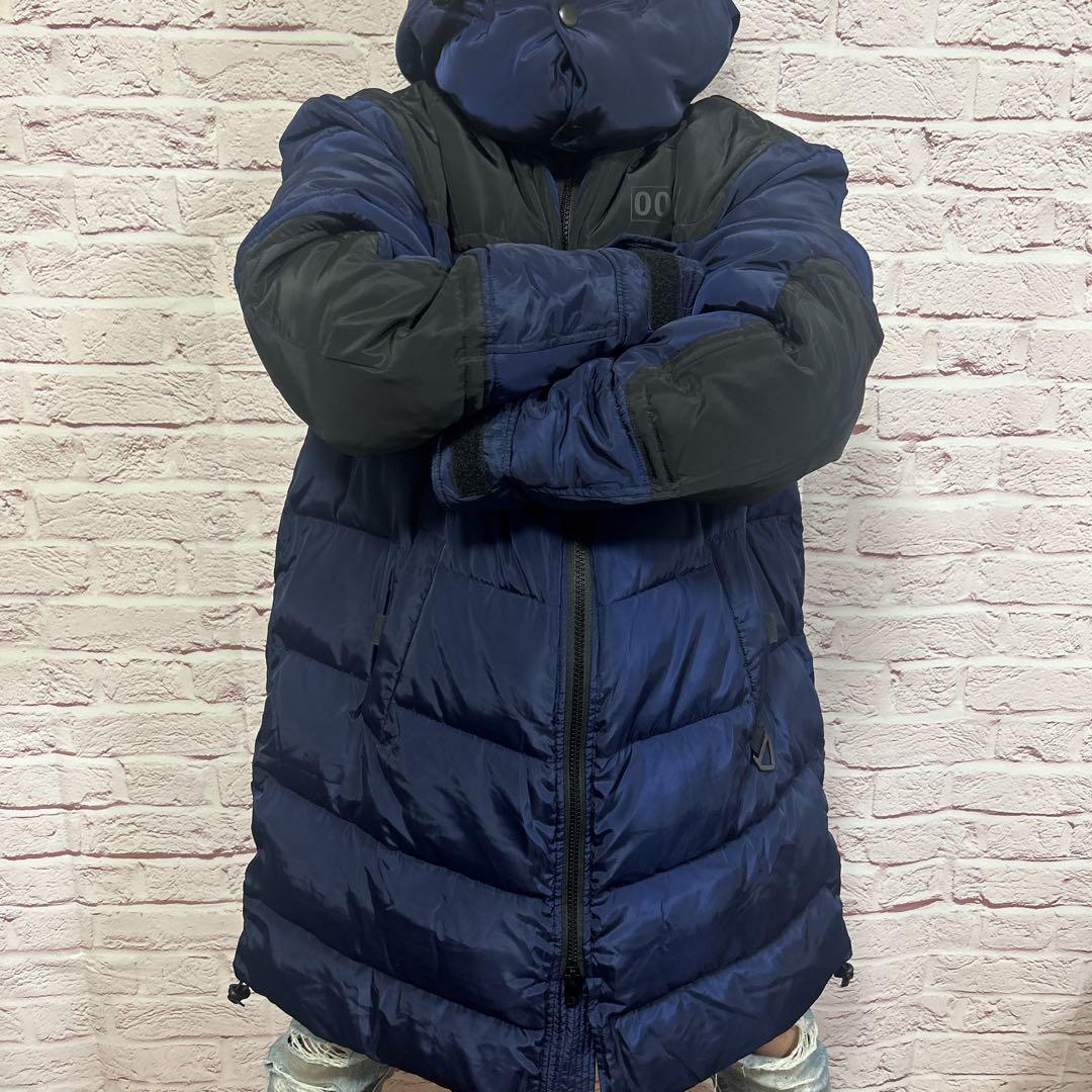 【新品同様XL】未使用級 DIESEL ダウンジャケット XL 紺色 バックロゴ