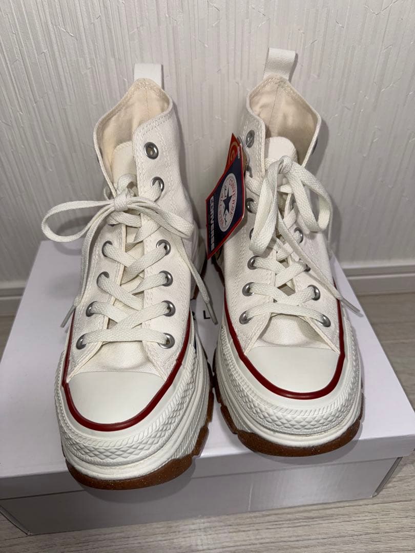 早い者勝ち!コンバース トレックウェーブ 厚底 ホワイト 23cm 箱なし 早い者勝ち!コンバース トレックウェーブ 厚底 ホワイト 23cm 箱なし