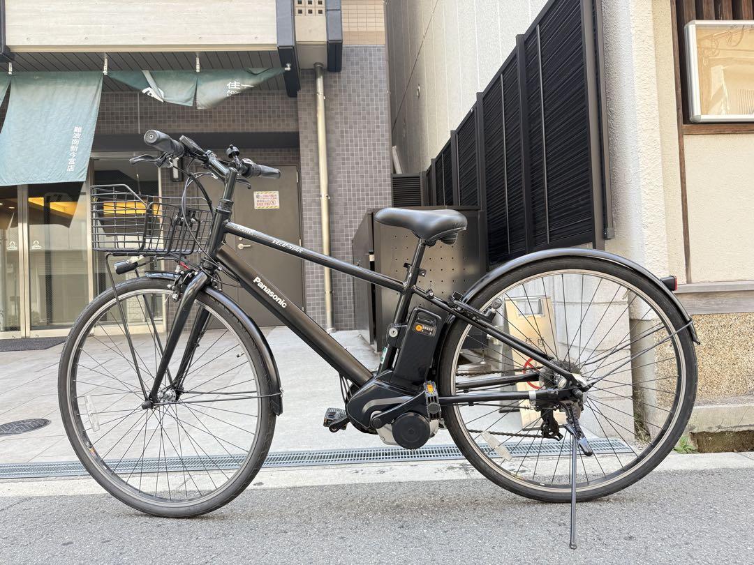 大阪府　パナソニック　電動アシスト自転車 スポーツ　ブラック 前カゴ付き