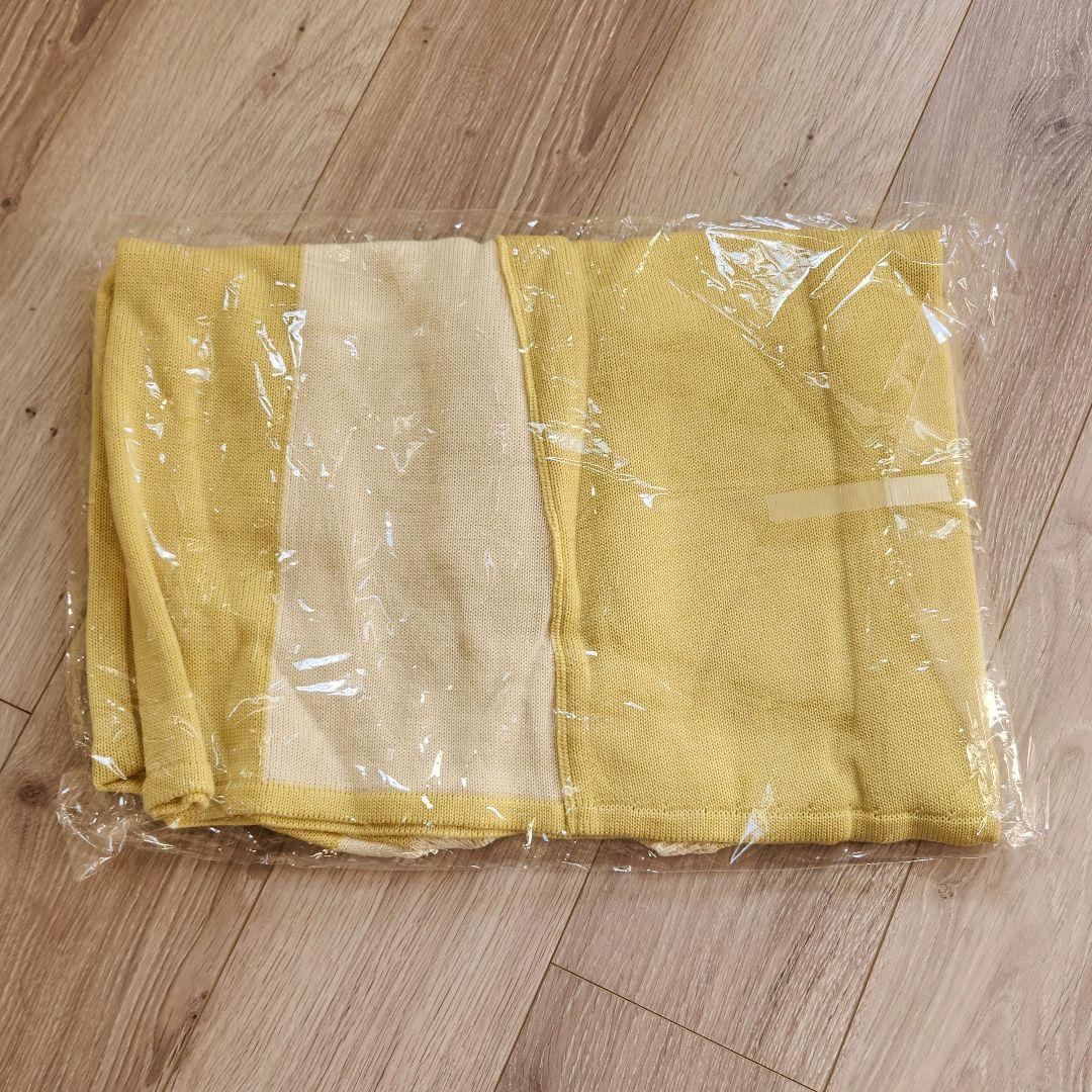 新品　A+TOKYO WRAP UP アシンメトリー ニット イエロー×ホワイト