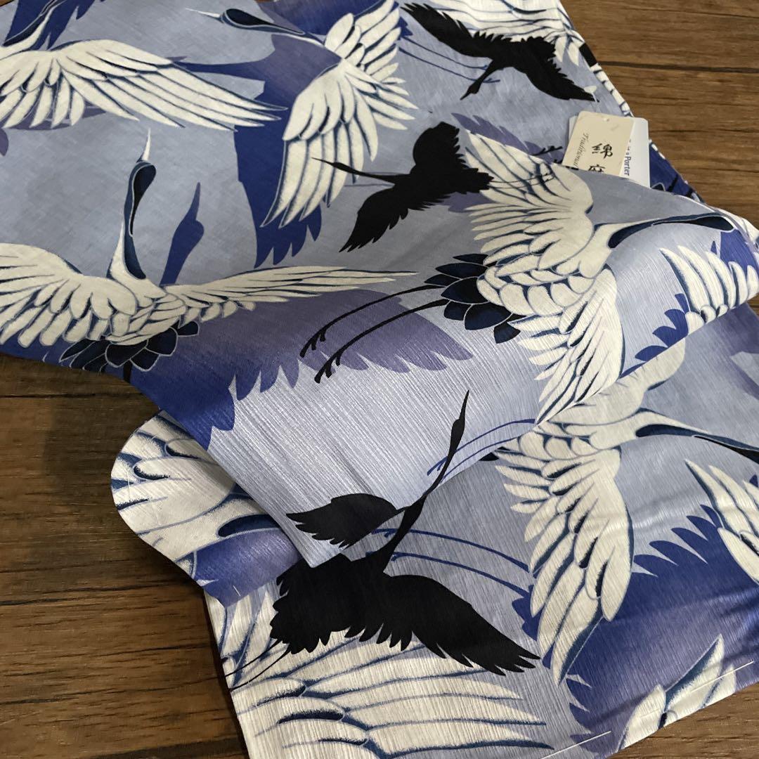 ☆新品☆鶴の快晴☆新作☆綿麻浴衣☆百貨店取扱浴衣☆高級浴衣☆モダン浴衣☆