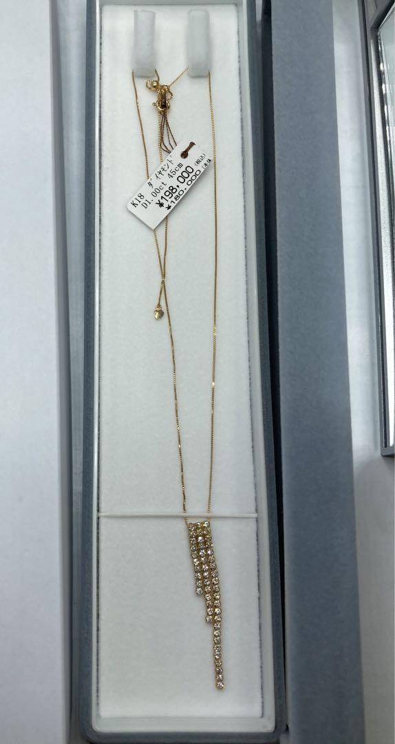 祝日SALE❗️ダイヤモンド 1.00ct K18 ネックレス 45cm ゆらゆら 画像14