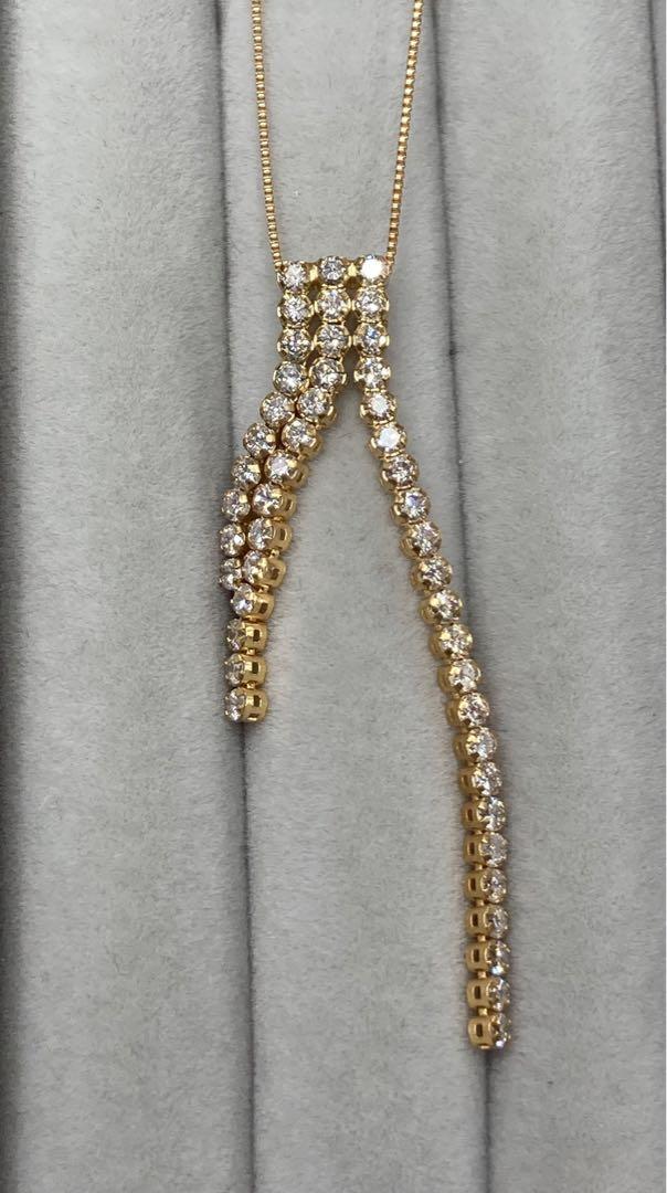 祝日SALE❗️ダイヤモンド 1.00ct K18 ネックレス 45cm ゆらゆら 画像6