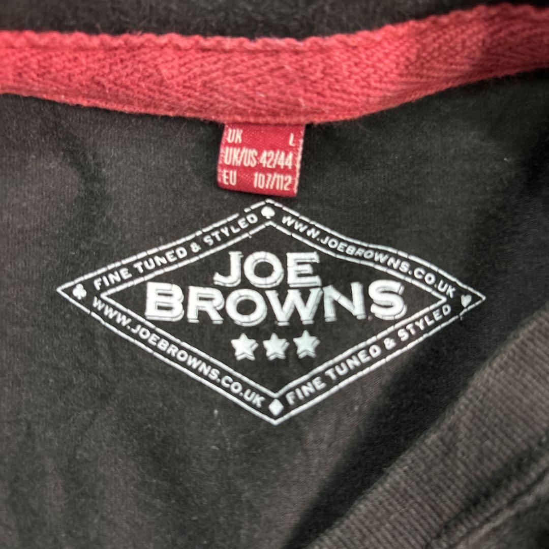 7TSM1【JOE BROWNS】ギター　プリントTシャツ 黒　古着used