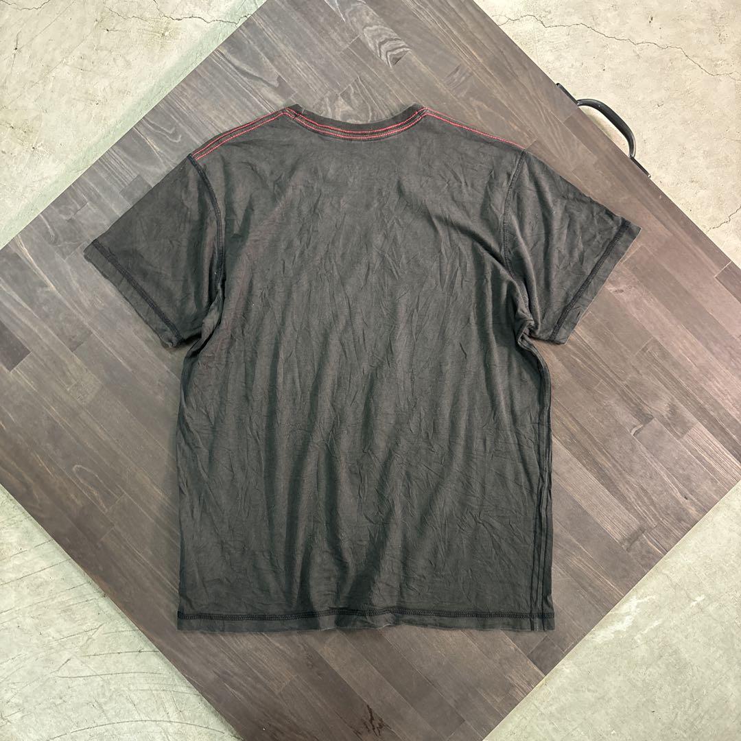 7TSM1【JOE BROWNS】ギター　プリントTシャツ 黒　古着used