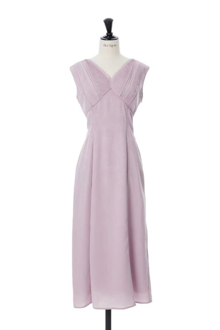 ワンピース Lace Trimmed Jacquard Dress