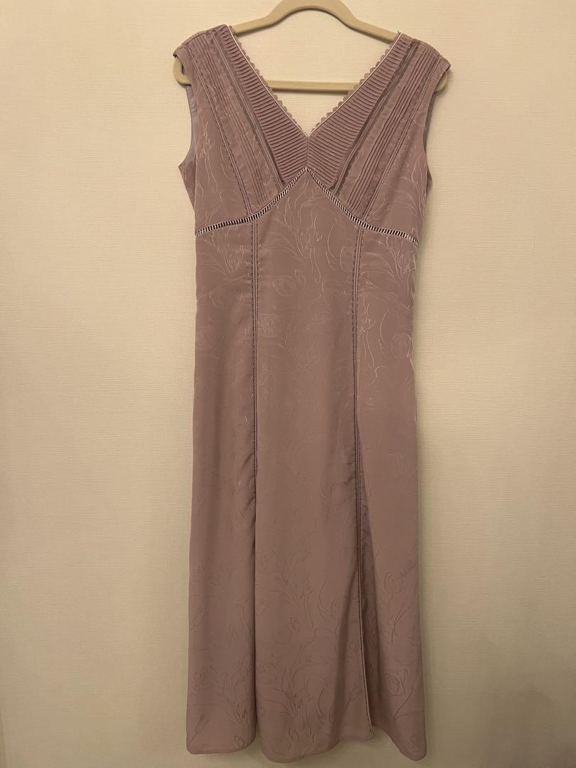 ワンピース Lace Trimmed Jacquard Dress