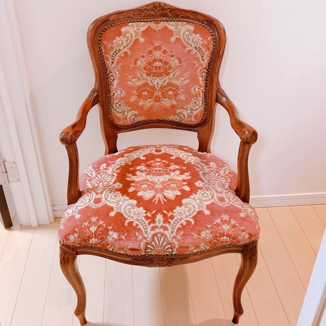 EIK71 カリモク 猫脚 ロココ様式 ダイニングチェア 金華山張り 単鋲打ち EIK71 カリモク 猫脚 ロココ様式 ダイニングチェア 金華山張り 単鋲打ち