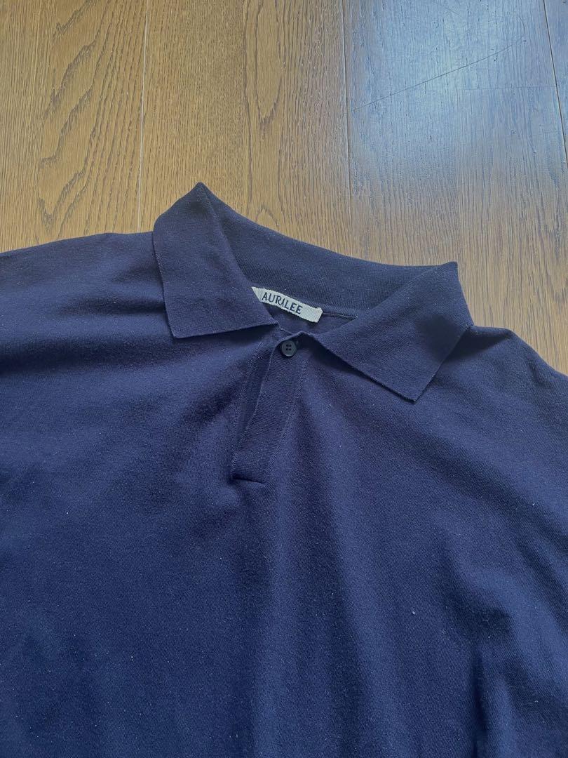 22SS AURALEE 'HIGH GAUGE KNIT POLO'/ポロ