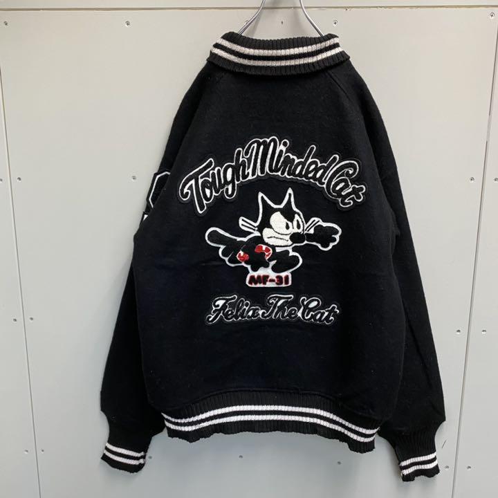 期間限定価格商品 希少 Felix スタジャン ネイビー 1919年刺繍