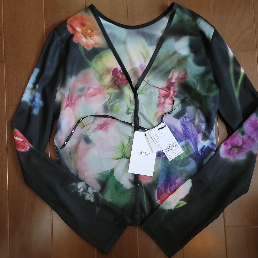 トップス 2WAY SMOKE FLOWER SHEER TOP