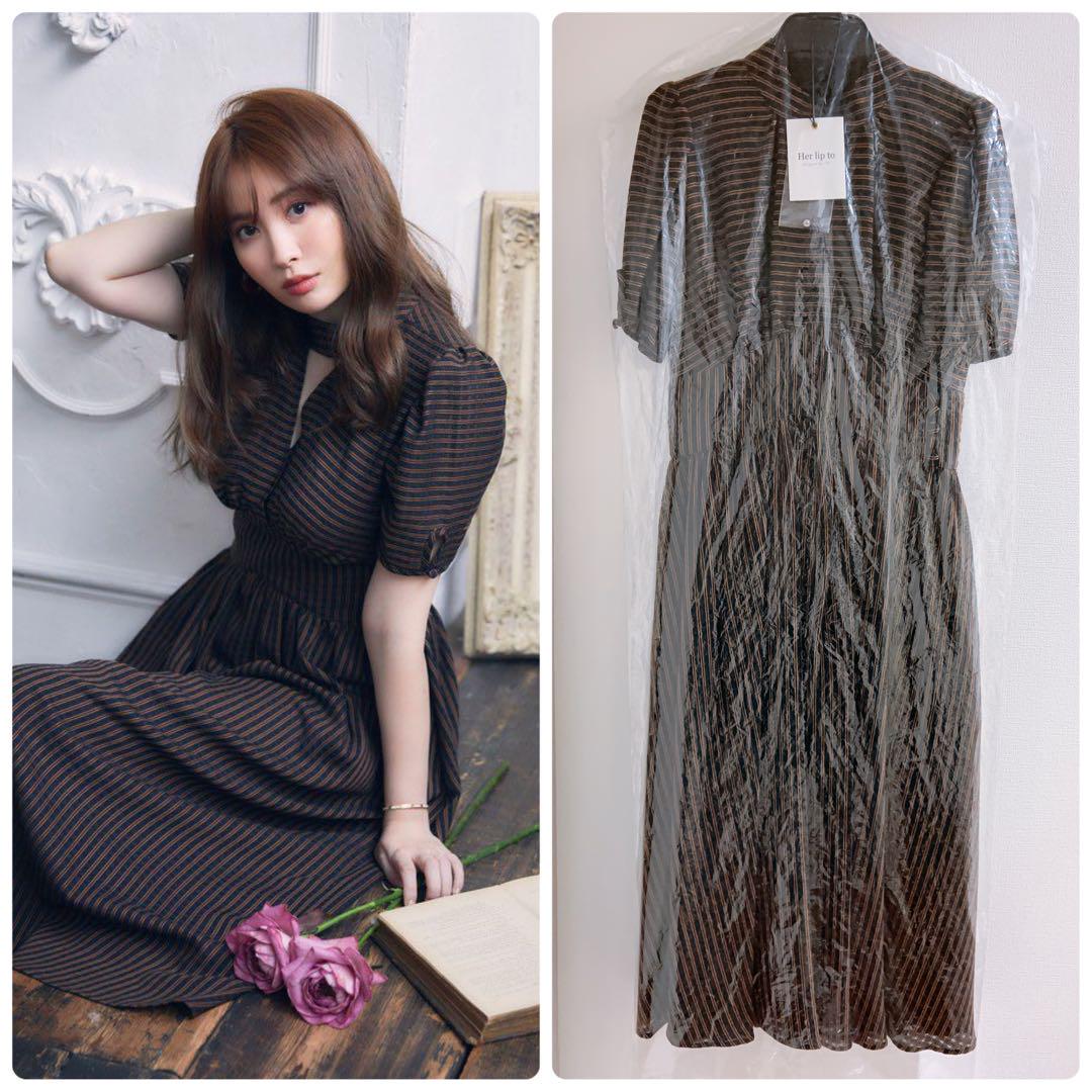 ♡　herliptoワンピース Her lip to ワンピース Lace Trimmed Jacquard Dress : ZOZOTOWN