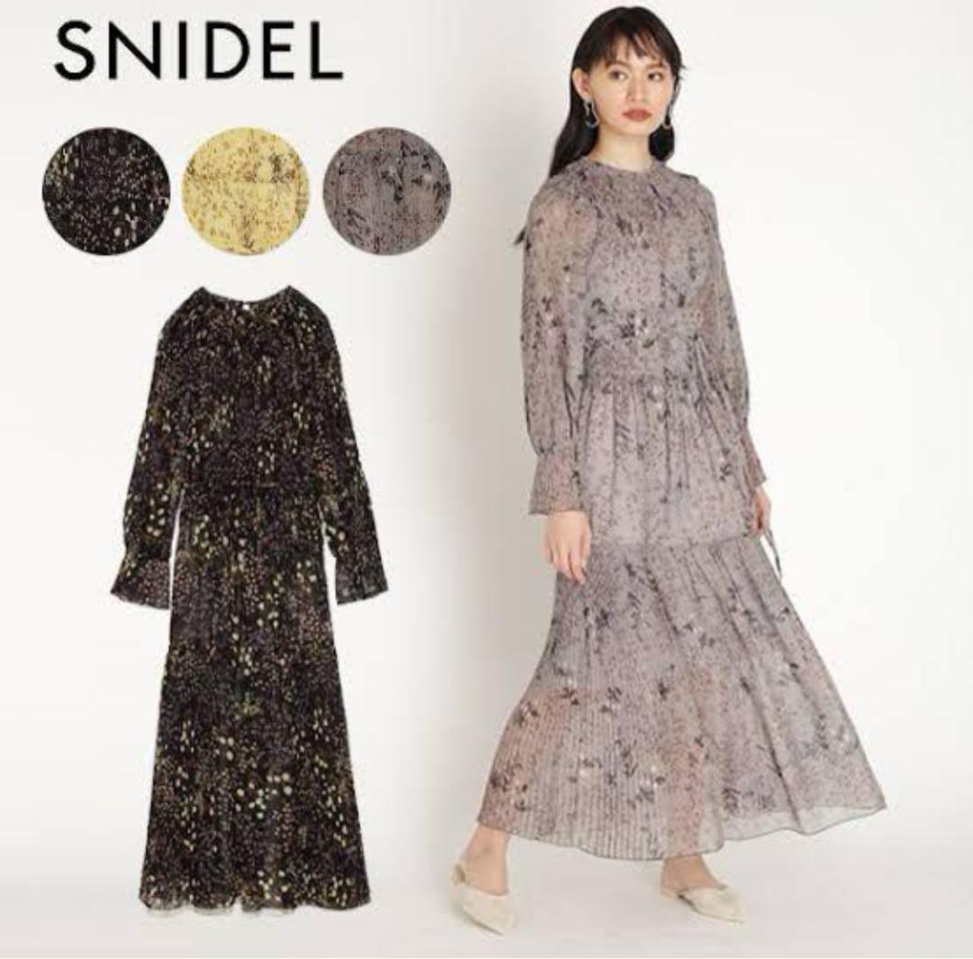 SNIDEL フラワープリント ロングワンピース