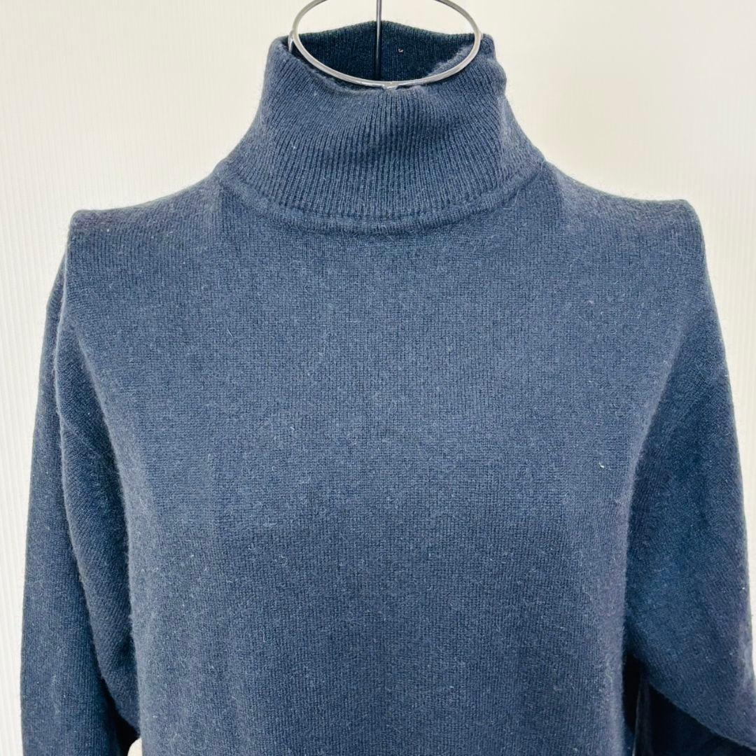 三貴　カシミヤ100%ニット　タートルネック　有名百貨店　ブラック