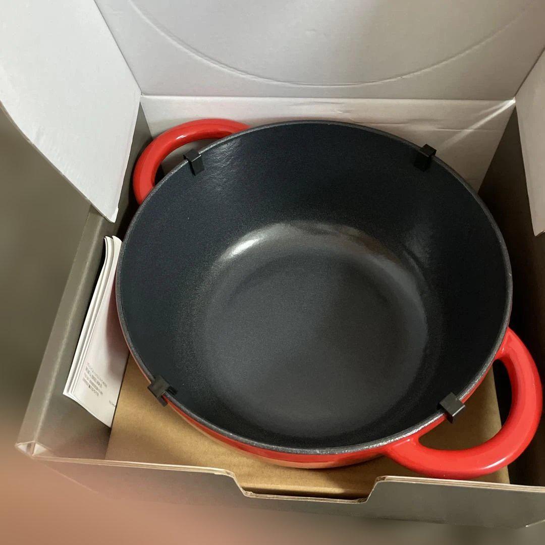 未使用保管　ツヴィリング　ココット　ラウンド　24cm/5kg 赤　鋳鉄琺瑯