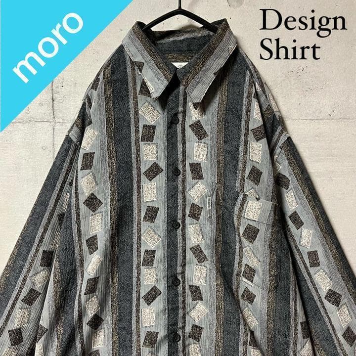 送料無料(一部地域を除く)】 No.418 幾何学柄 柄ストライプ 長袖 総