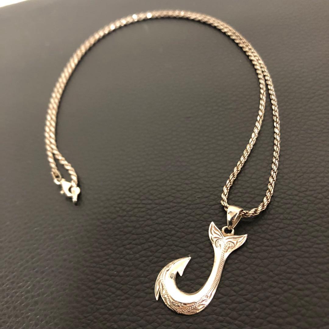 シルバー 925 ネックレス フィッシュフック ハワイアンジュエリー