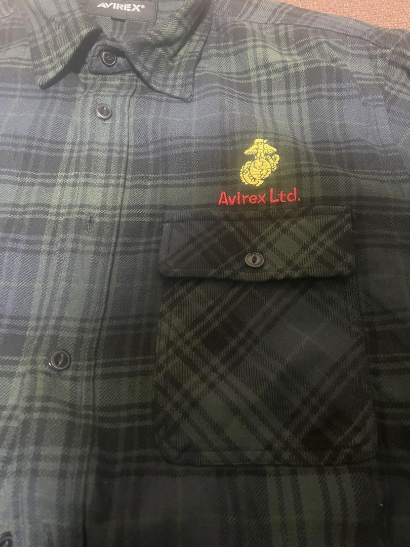 avireチェック　シャツ　XL