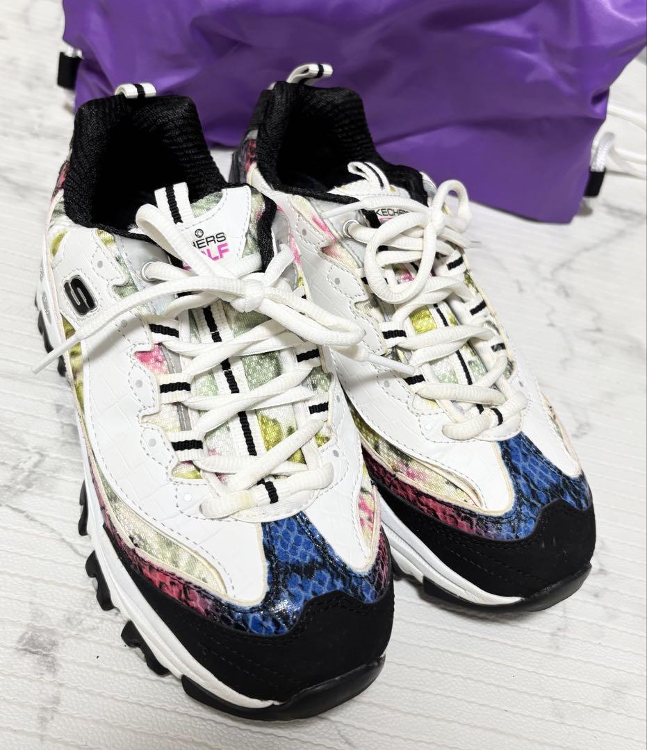 【美品】Skechers ゴルフシューズ ホワイト/マルチカラー