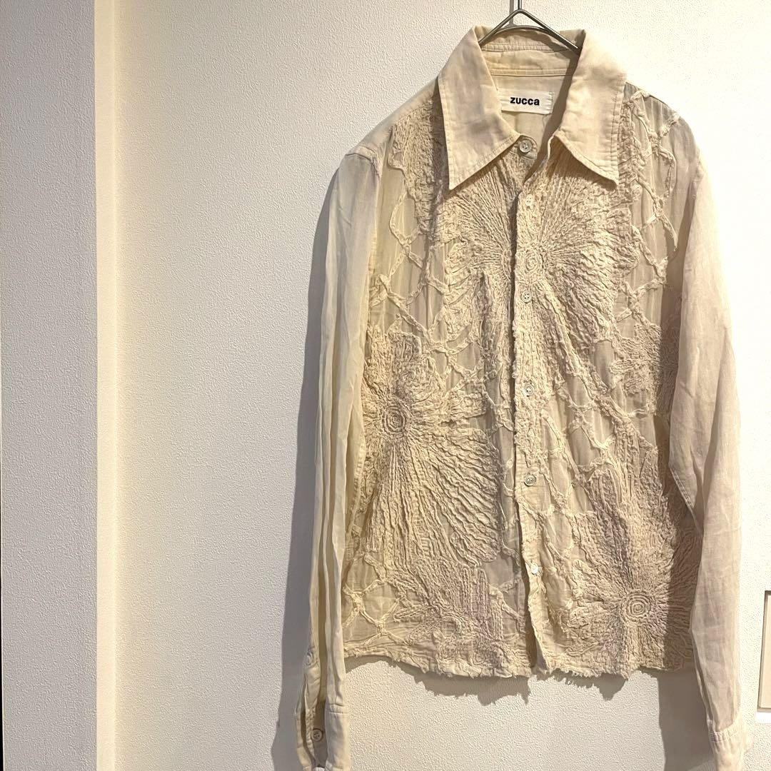 史上最も激安 ズッカ ZUCCa 希少 デザインシャツ 日本製 ブラウス シアー トップス