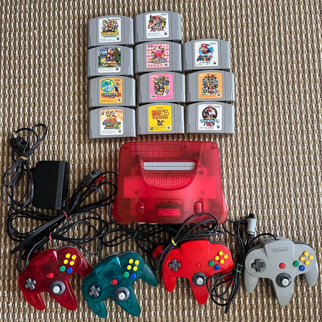 ニンテンドー64 本体　コントローラー4個　ソフト11本セット