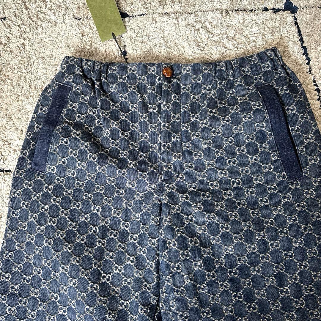 タグ付き✨】GUCCI ジャガードデニムショーツ パンツ レザー GG