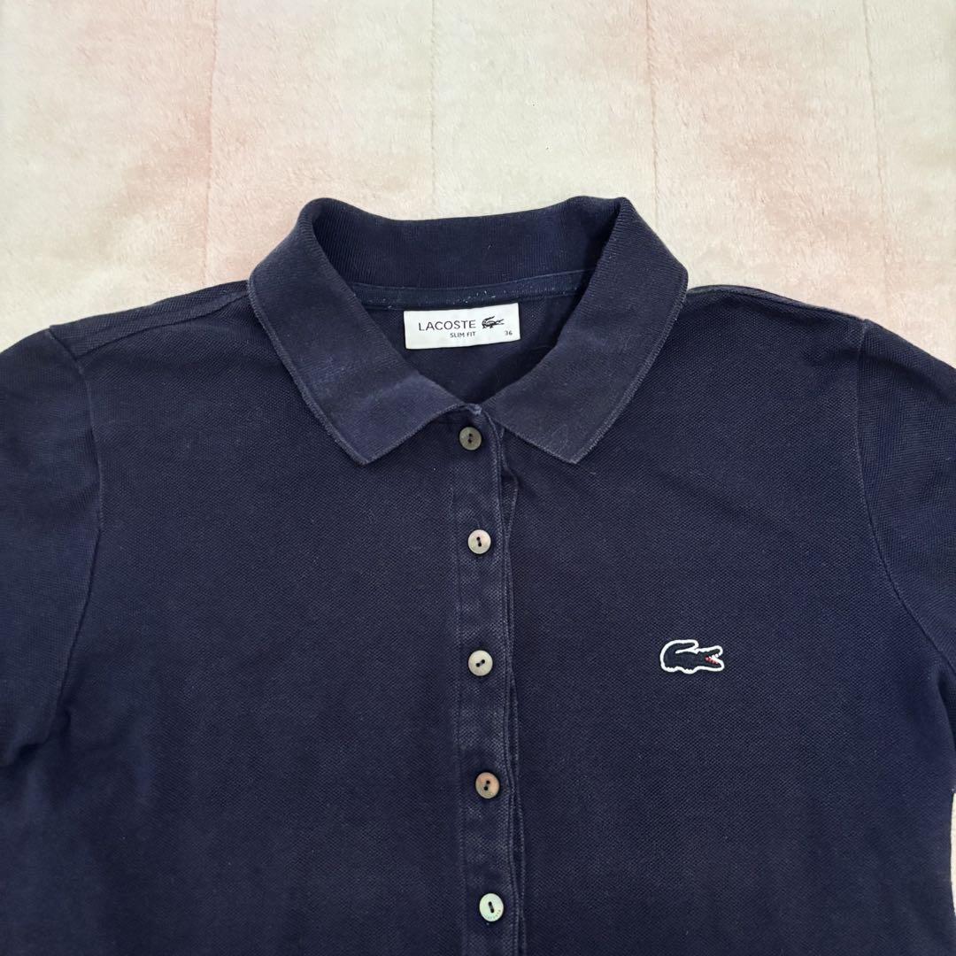 【新品・未使用】LACOSTE ネイビー 半袖ポロシャツ ラコステ LACOSTE コットン100% ピケ ポロシャツ（半袖