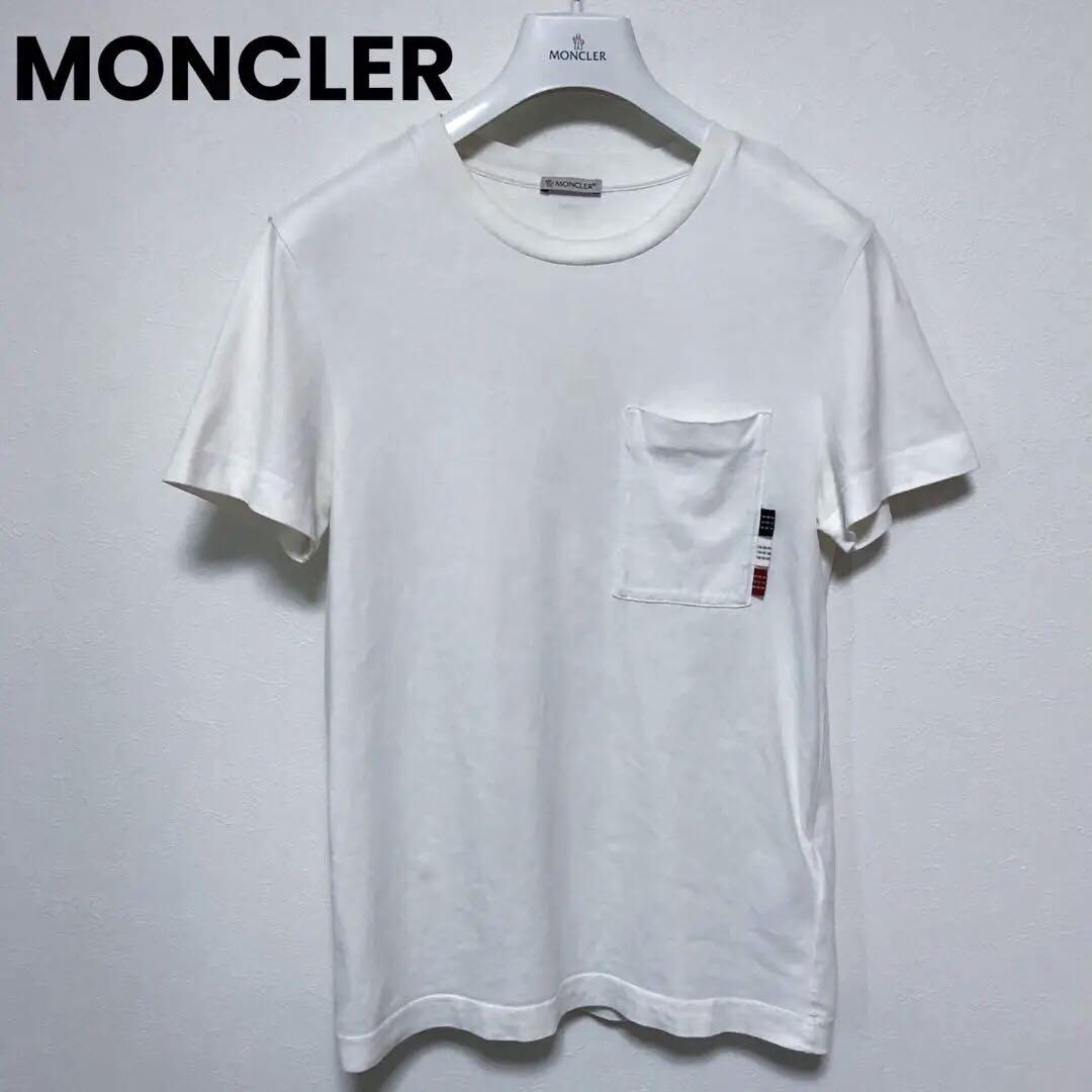 追跡送料込 MONCLER デニム素材の胸ポケット スウェットシャツ MONCLER モンクレール○デニムポケット付き○スウェットシャツ