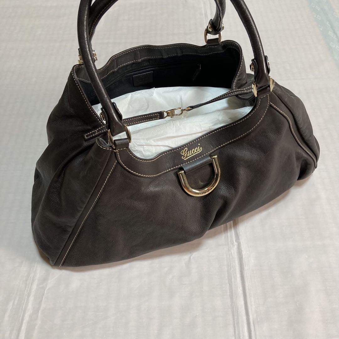 GUCCI バッグ・アビー・レザー・ダークブラウン 189835