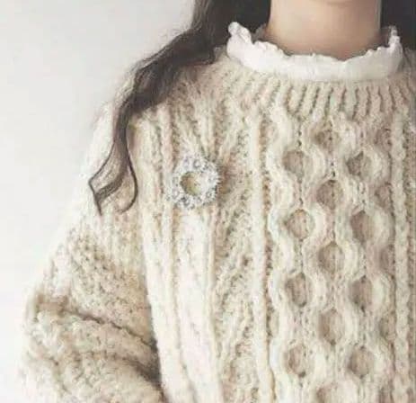 nest Robe アイボリー ケーブルニットセーター