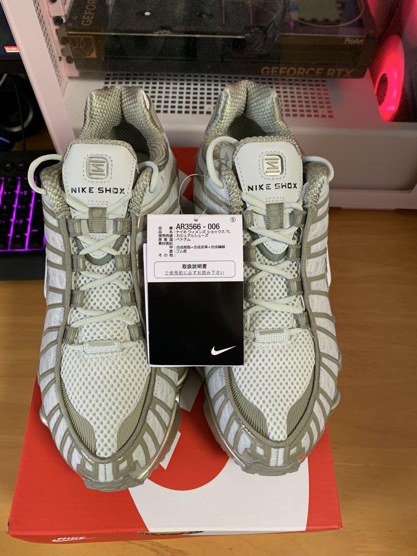【Nike】★人気★ナイキ ショックス TL★Light Army NIKE W SHOX TL LIGHT SILVER/WHITE-LIGHT ARMY（ナイキ