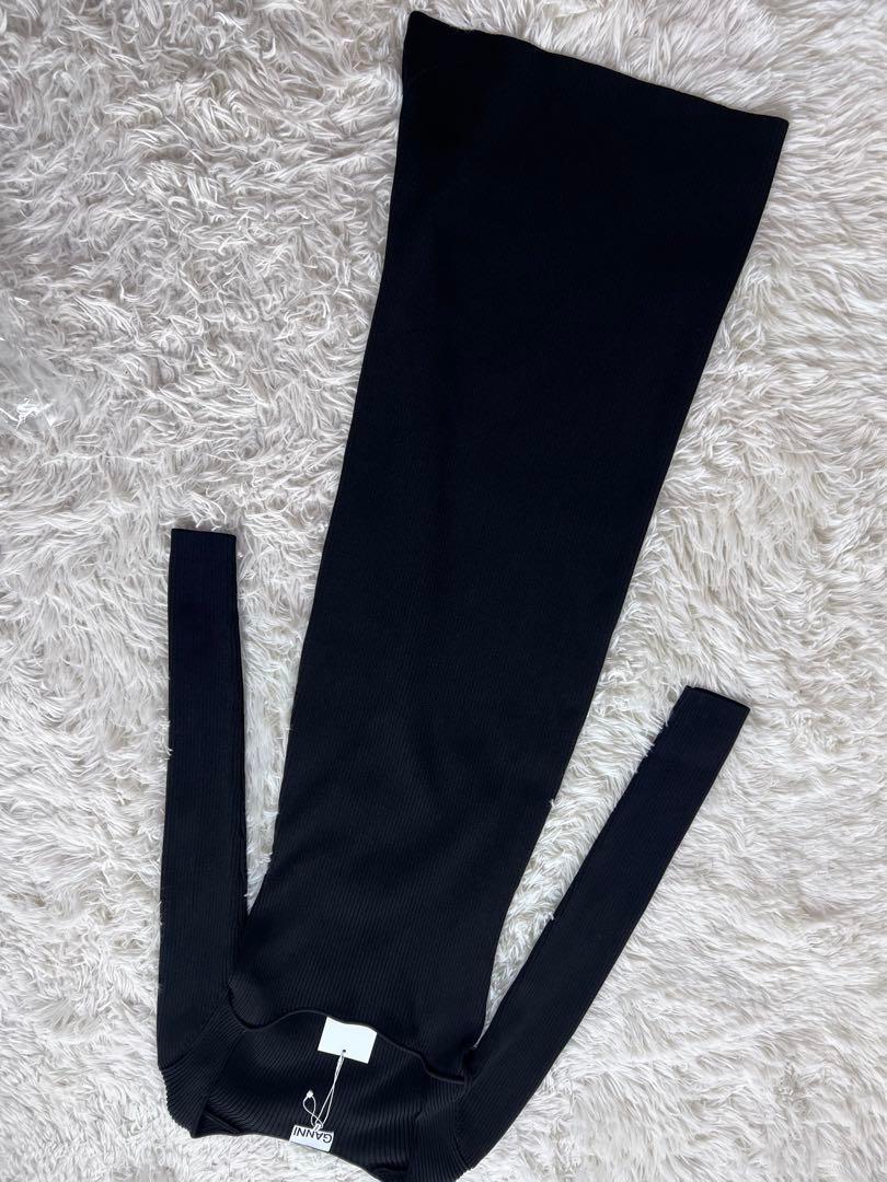 GANNI ガニー Black Melange Knit Dress