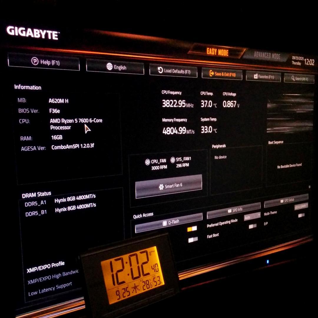A620M H　正常動作品MicroATXマザーボード AM5 GIGABYTE