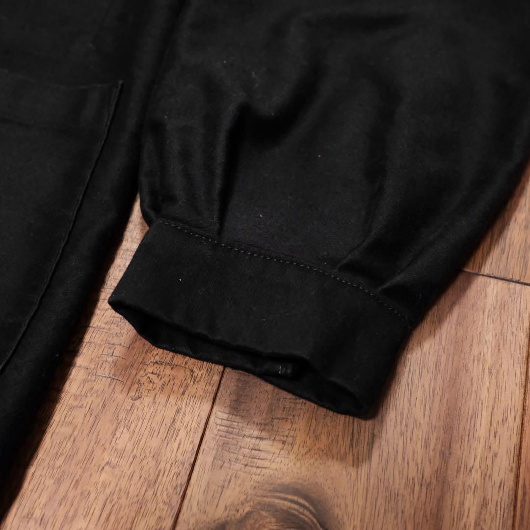 スタンドカラーダブルブレスト ブラックモールスキンジャケット スタンドカラーダブルブレスト ブラックモールスキンジャケット