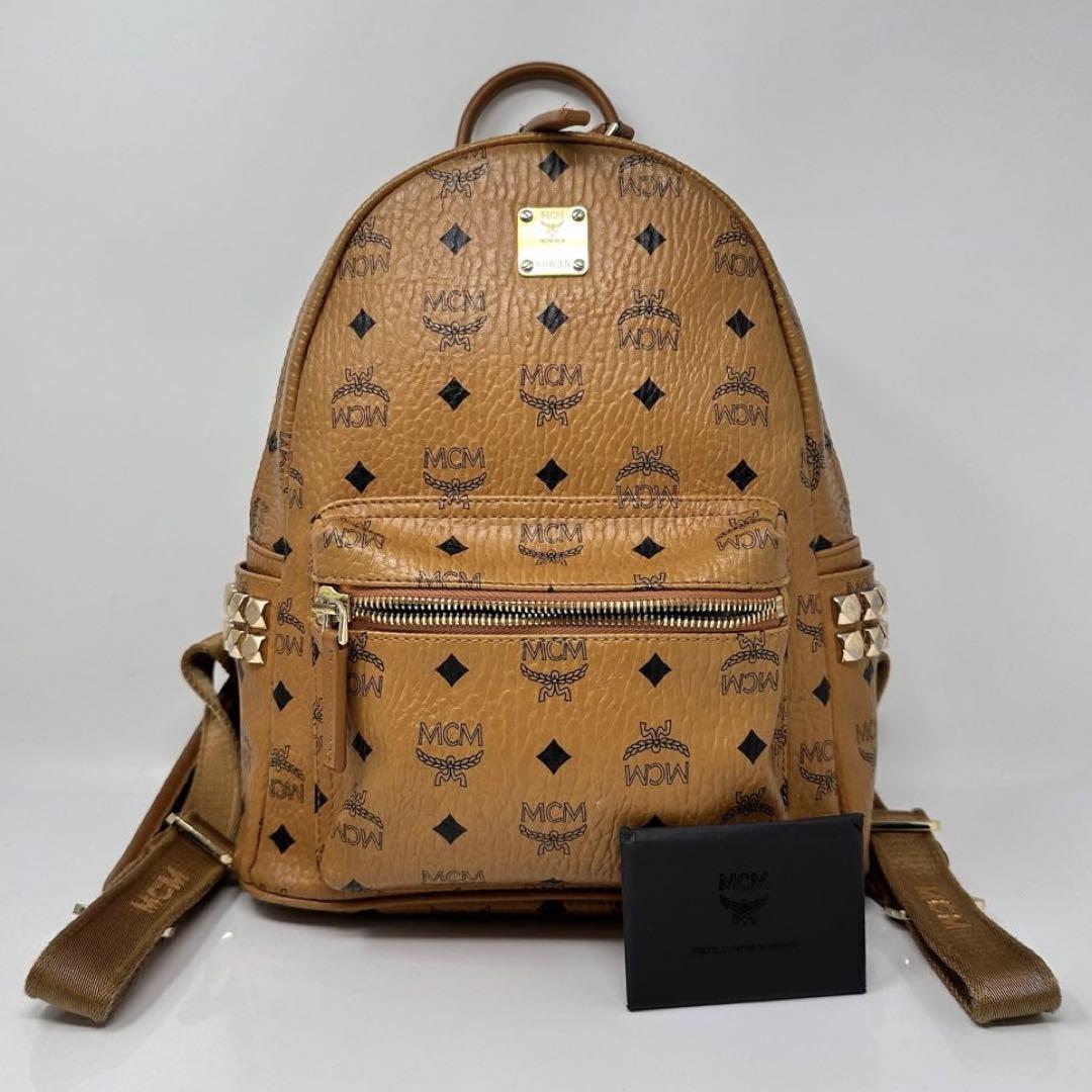【美品訳あり】MCM エムシーエム　リュック　バックパック　スタッズ　カード付き