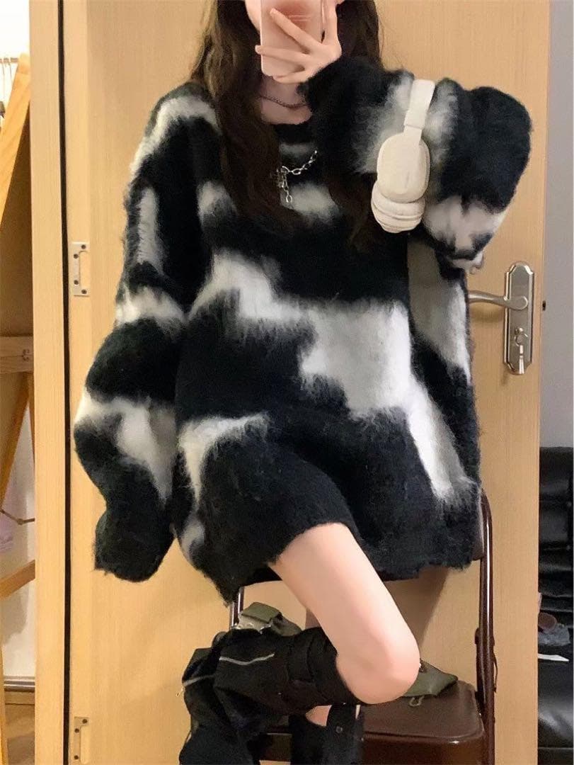 バイカラーセーター