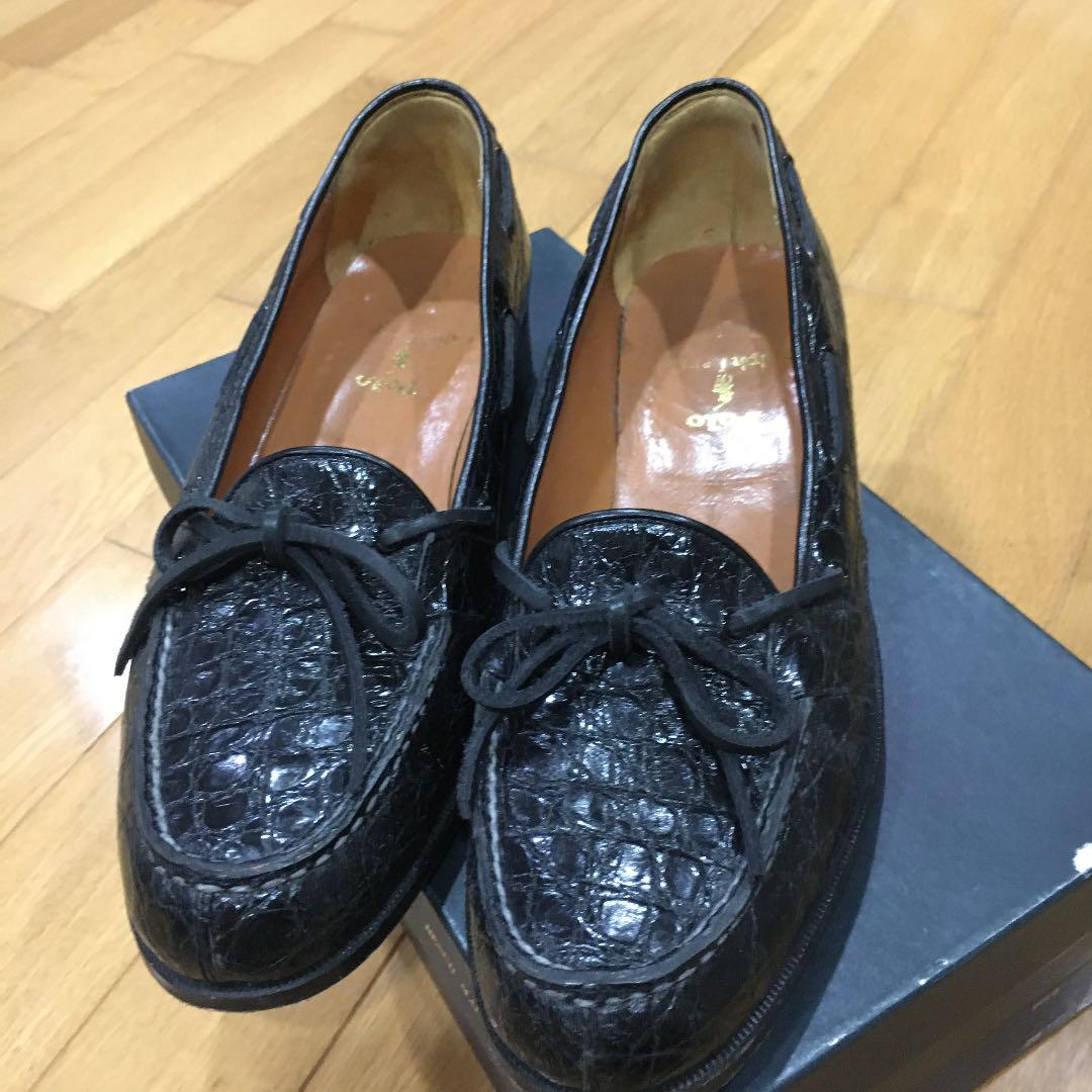 希少♡ラルフローレン クロコ型押し タッセルローファー 大幅値下げローファーポロラルフローレンクロコタッセル黒