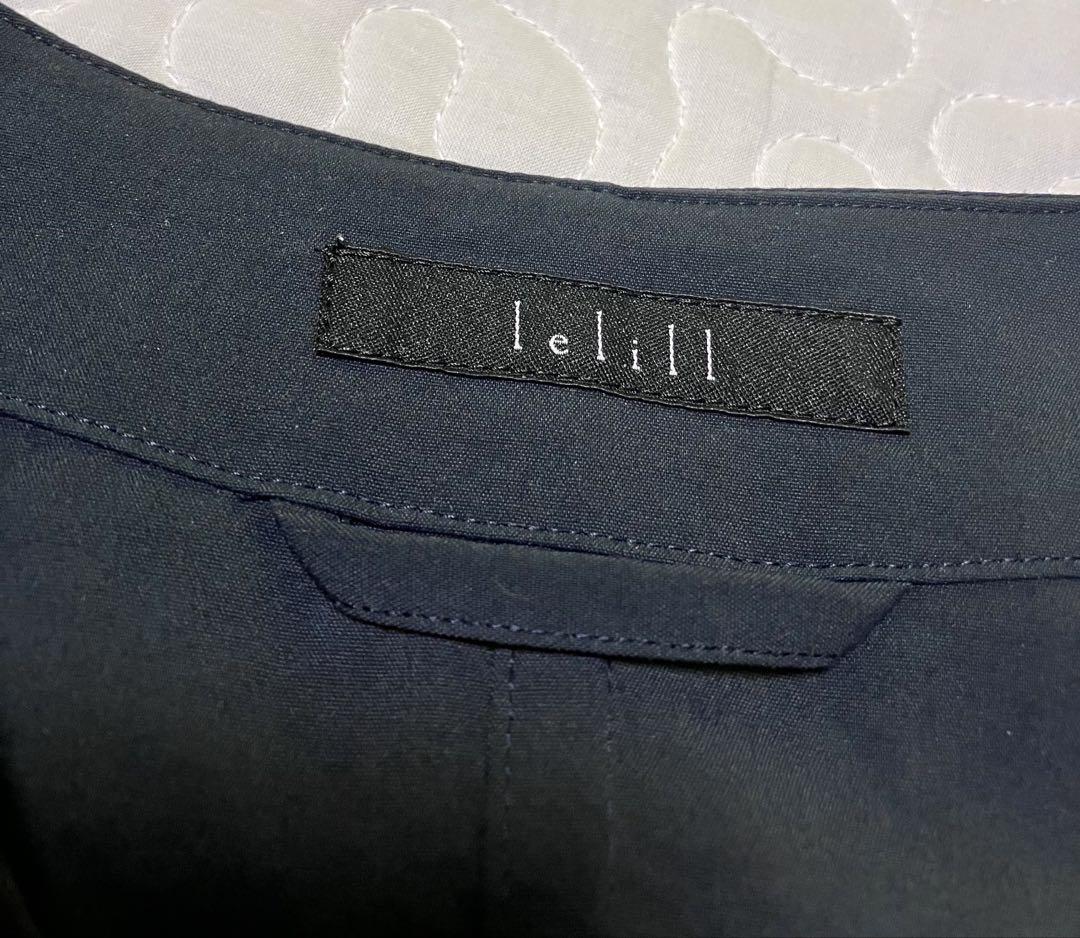 lelill ノーカラージャケット　ネイビー 38 美品