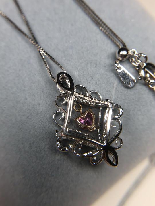 新品 パパラチャダイヤモンドデザインネックレス 3k02f-m61311450216 K18WG 限定品新作