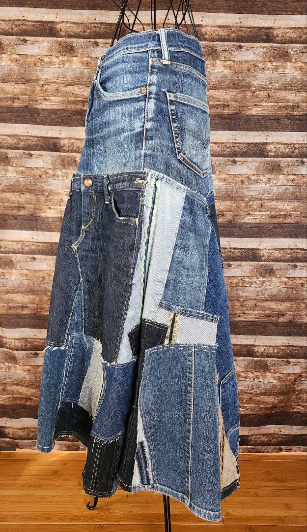 デニムリメイクロングスカート デニムリメイクロングスカート