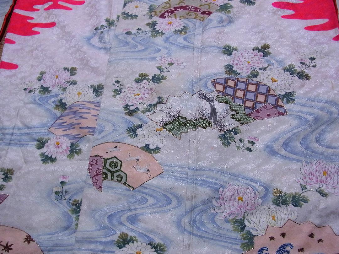 たりません⋅ 時代物 婚礼 華やかな裾模様 刺繍 アンティーク WamRc-m61314668819 振袖 正絹 友禅 明治 もできます