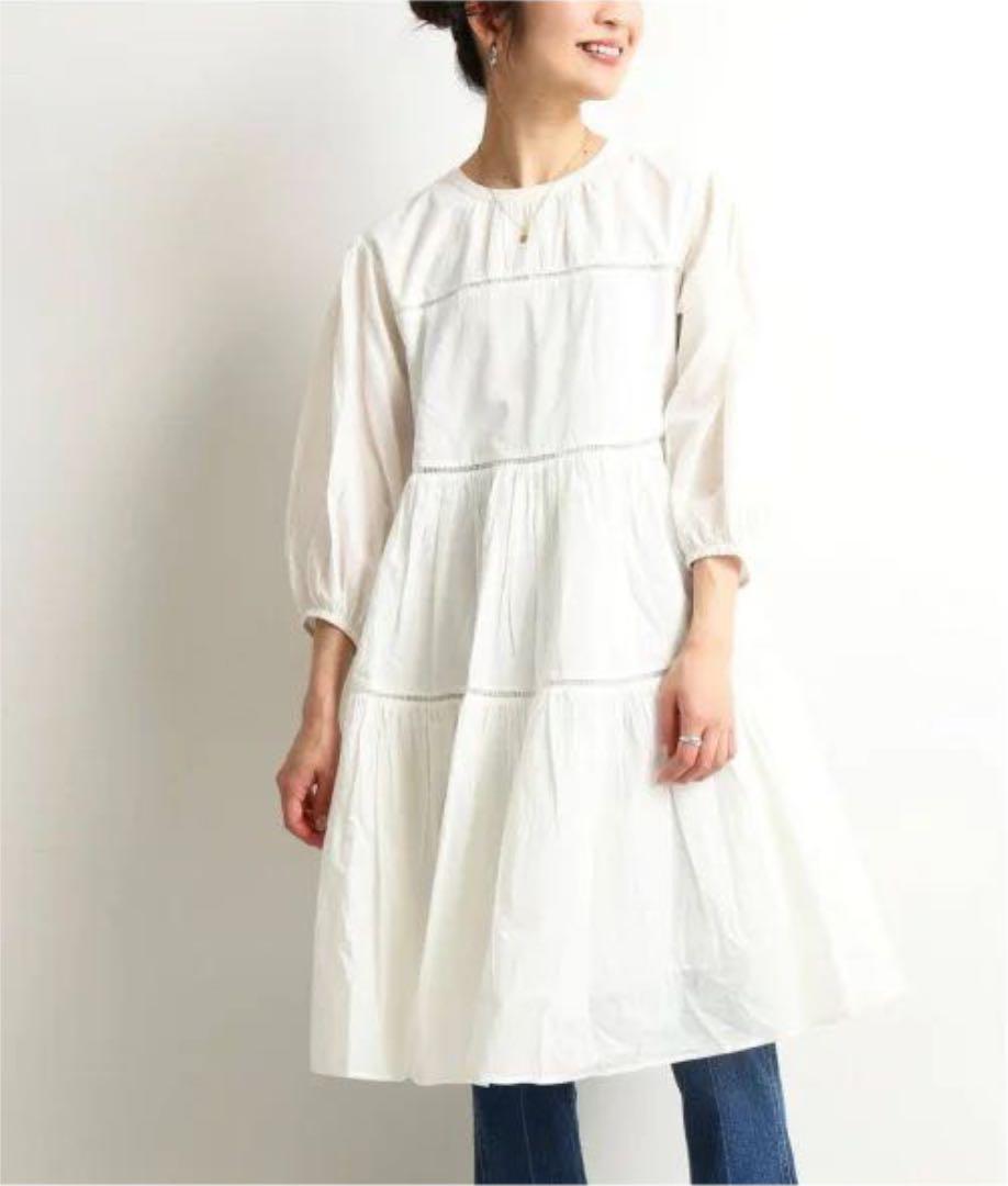 HOT定番人気 新品 コットンボイルティアードワンピース スローブイエナ UdQCM-m61315157428 SLOBE IENA 低価高品質