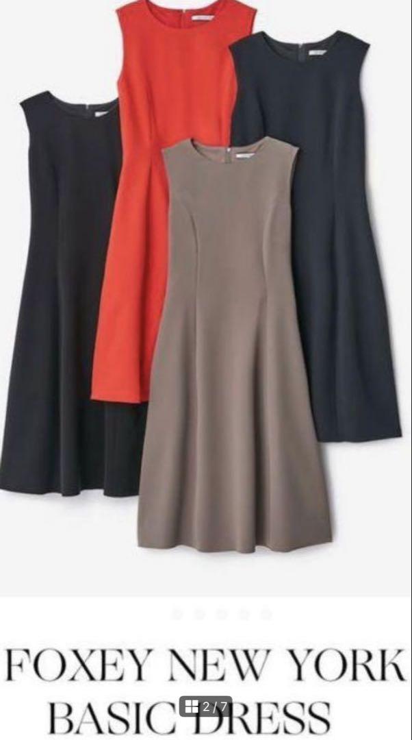 FOXEY NewYorkノースリーブ Aラインワンピース レッド