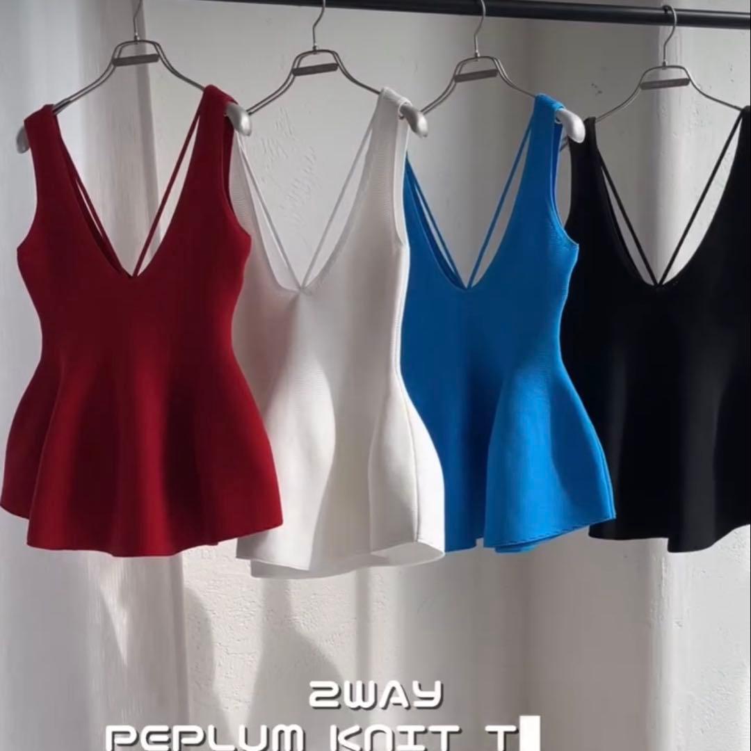 glamlips 2WAY ペプラム KNIT チュニック