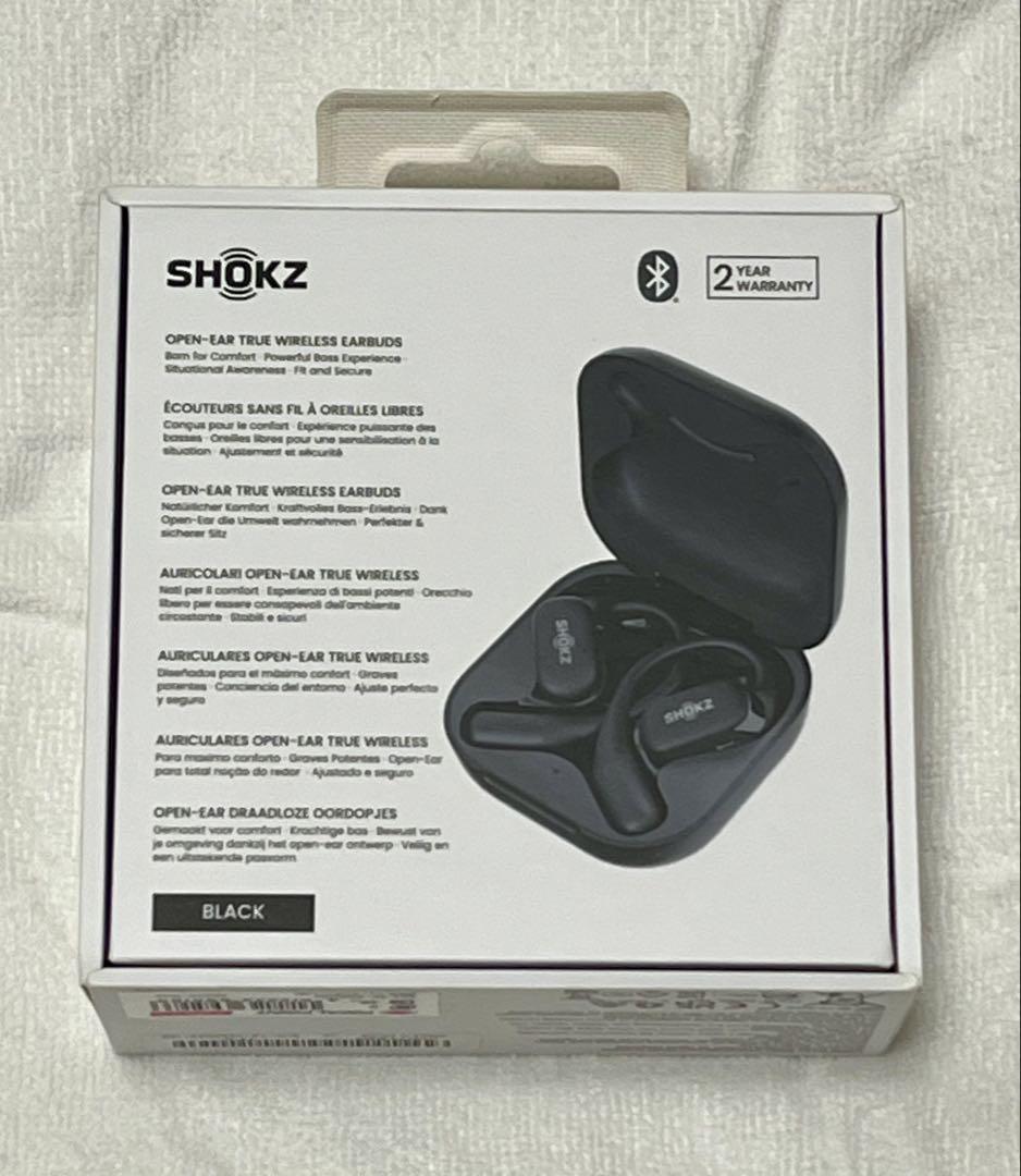 SHOKZ ワイヤレスイヤホン ブラック 充電ケース付き