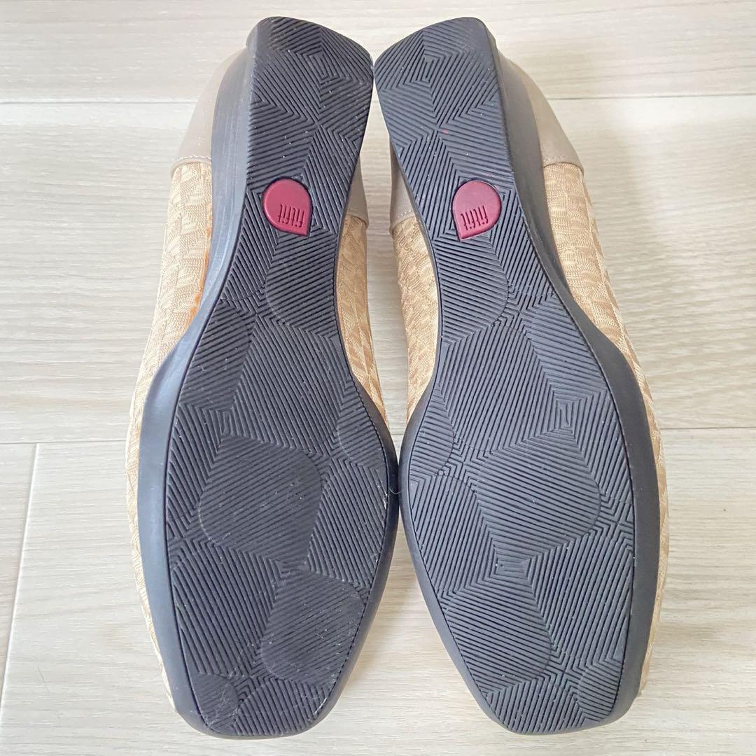 【極美品】fitfit フィットフィット　撥水バレエパンプス　23cm リボン