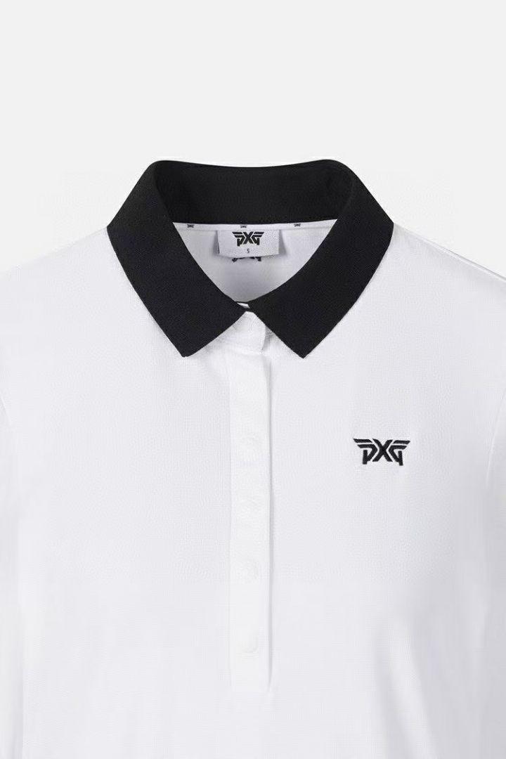 24秋冬新作 PXG ゴルフウェア レディースポロシャツ 長袖ニット