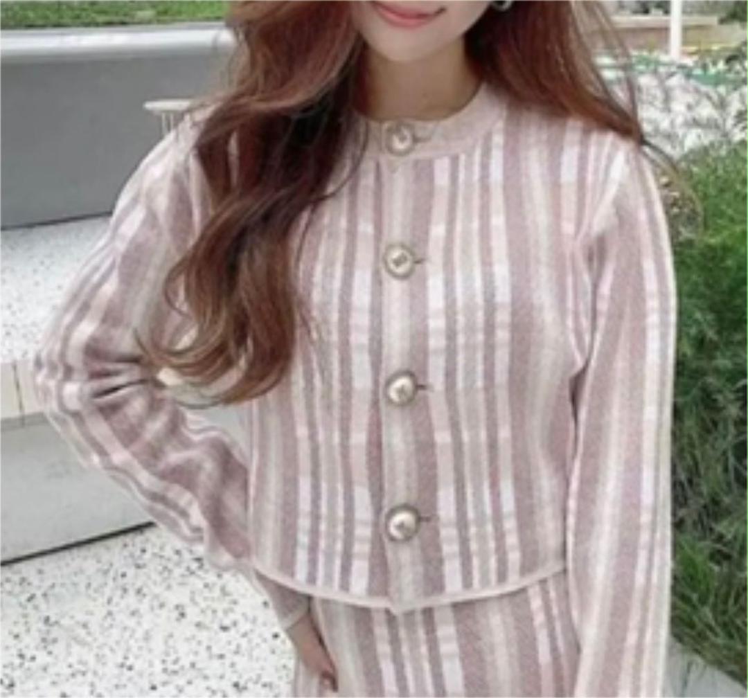 美品 eimy early autumnチェックカーディガン